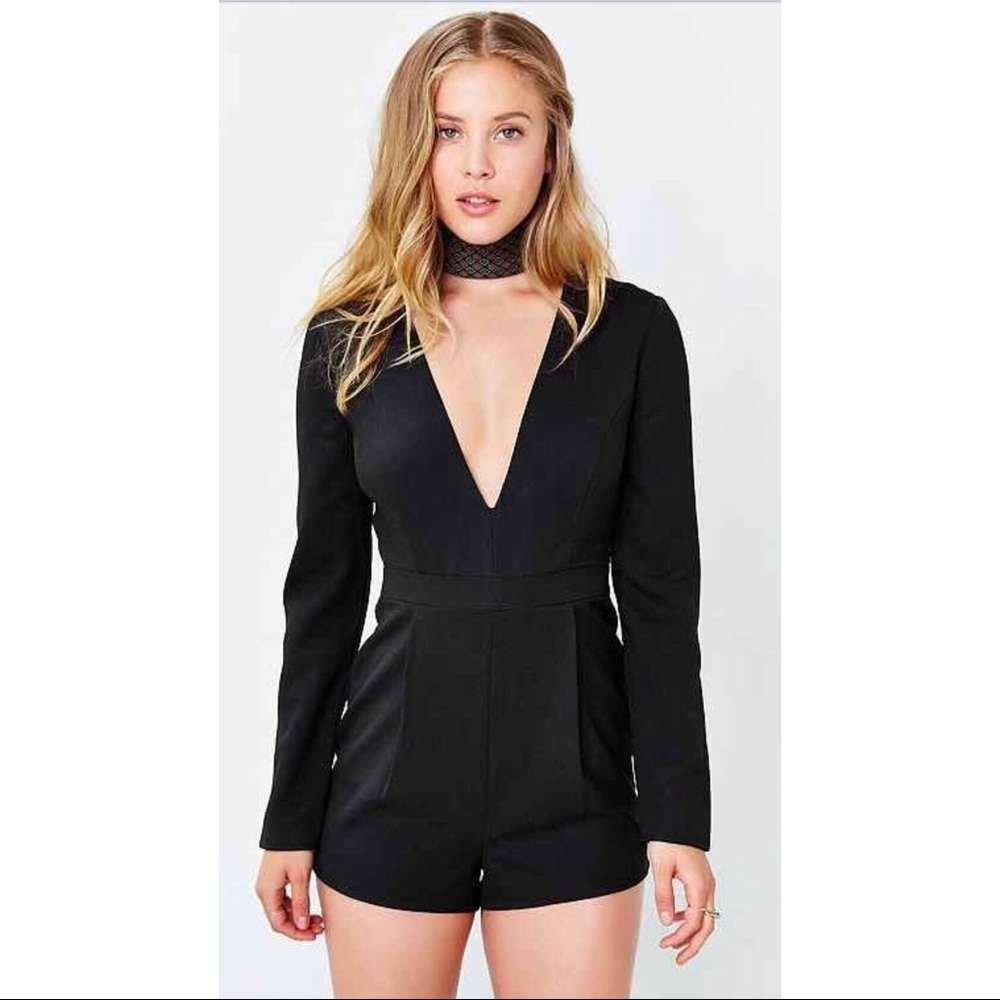 Seamed Deep-V Romper
